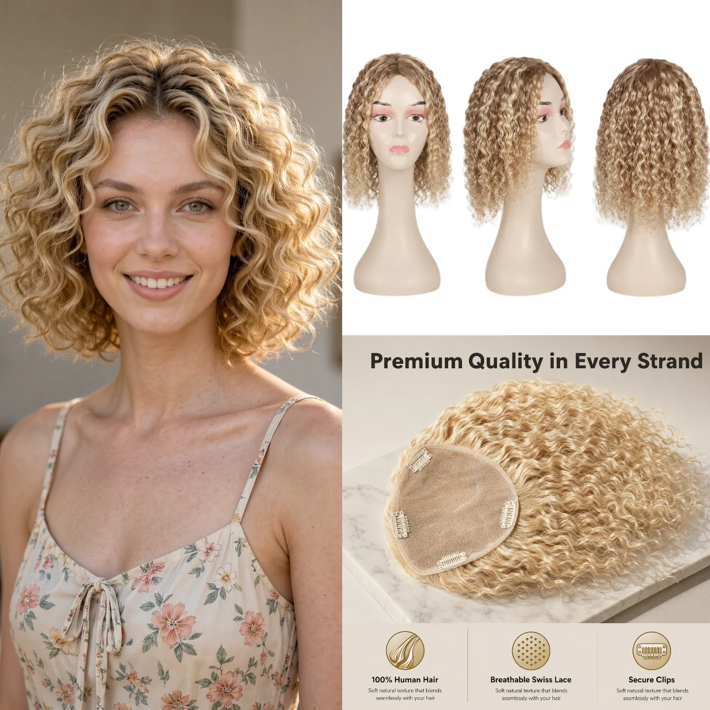 Human Remy Hair Hairpiece Swiss Lace 13x14cm 12inch Loose Wave Hair Extensions Hand-Tied Color #60 P4-27 Dropship