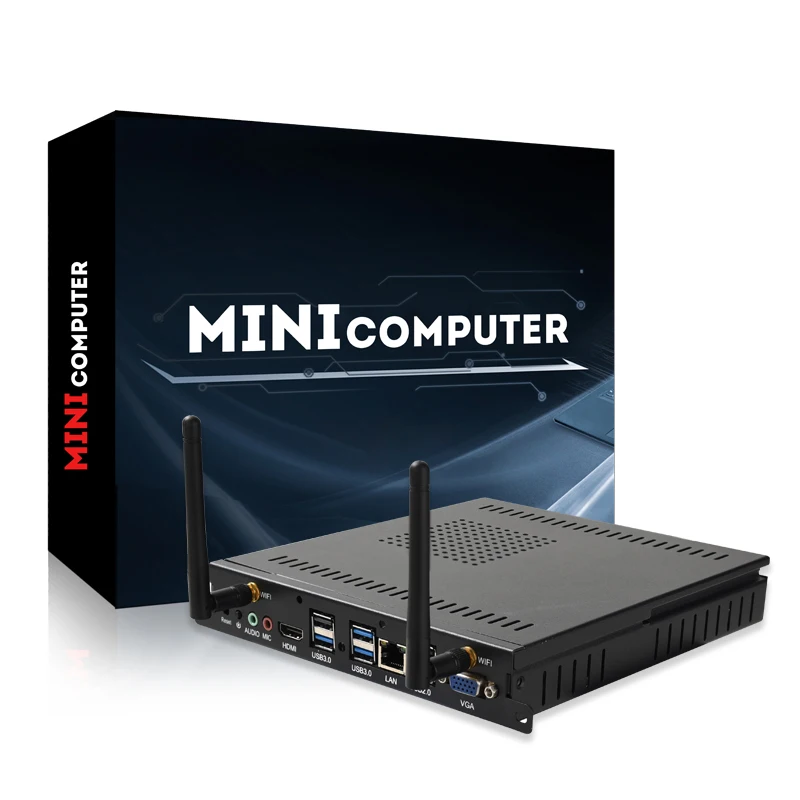 JINGSHA-Mini PC OPS avec processeur Core i3/i5/i7, 8 Go DDR3, SSD de 128 Go/256 Go, Windows 10/Linux, ordinateur de bureau gamer