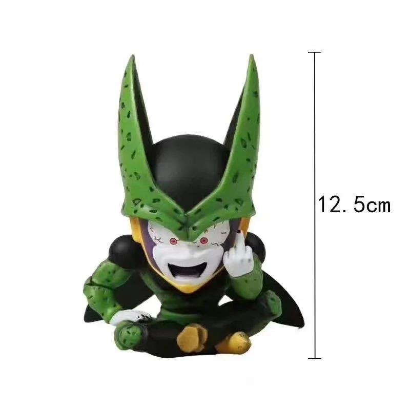 Dragon Ball Z sel lucu bentuk utama Dbz Super Saiyan koleksi Pvc figur aksi Anime vertikal jari tengah genggam