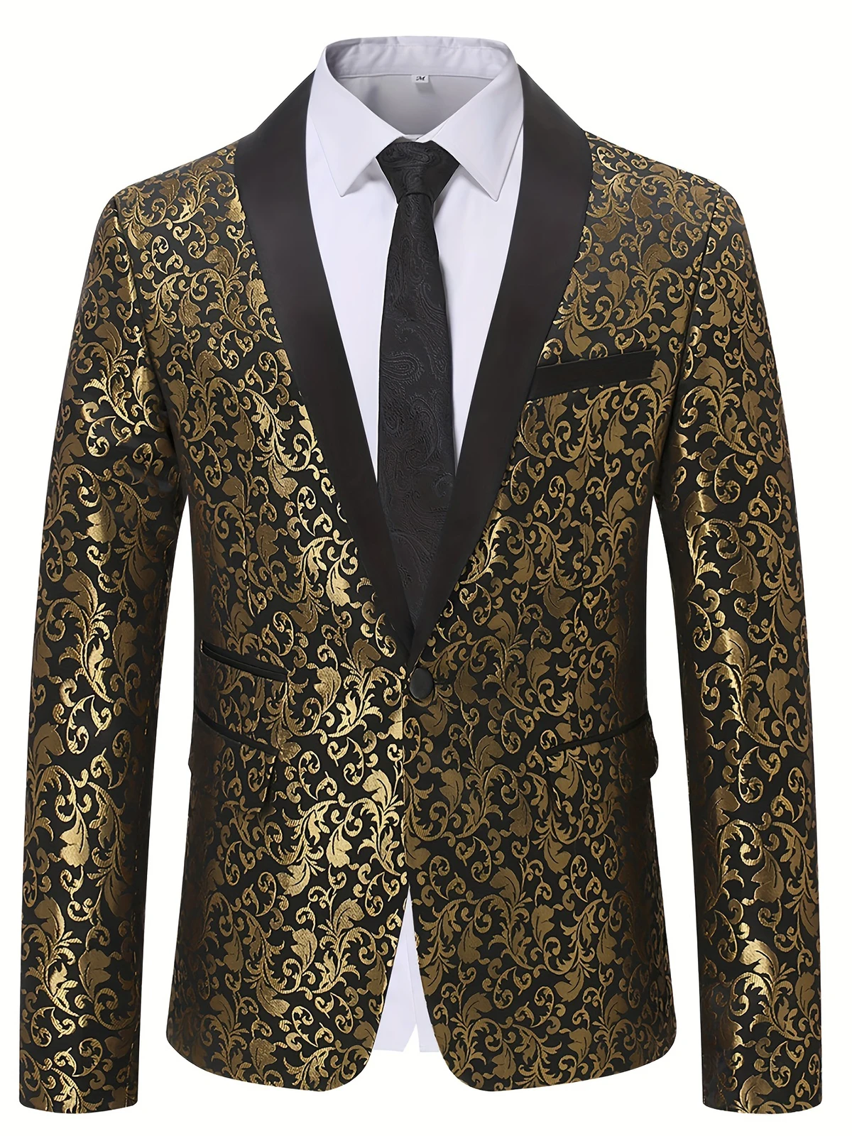 Pakaian formal motif bunga Jacquard untuk pria, jaket hanya buatan kustom, mantel Bisnis pas badan, pakaian pengantin pria kerah Lapel, Blazer pernikahan