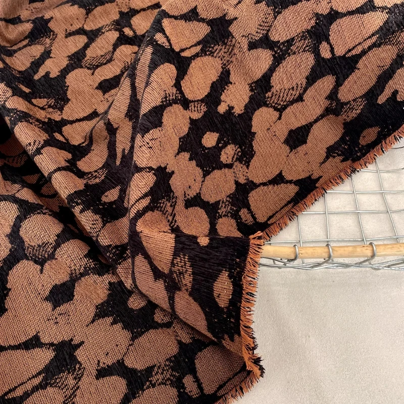 Brązowa tkanina o fakturze ska – Vintage Sewing Textile recenzja i cena