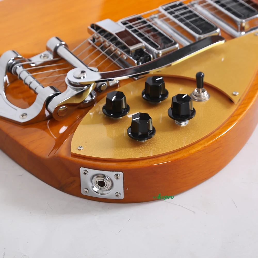 Acepro Amber Color Alder Body Rickenbacker 325 Electric Guitar