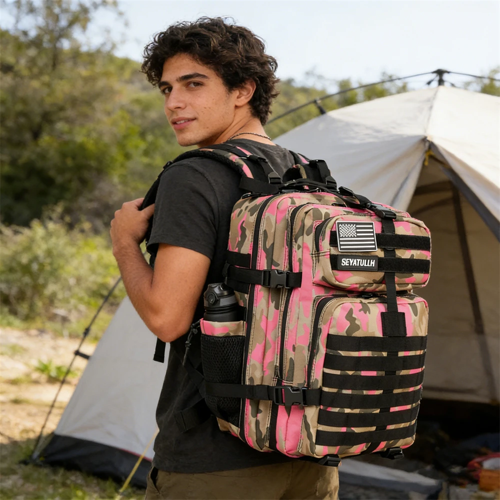 45L Tactical Backpack 3P Bag 3 Days Assault Outdoor Backpack Waterproof Climbing Rucksack Camping Hiking Hunting Mochila Bag