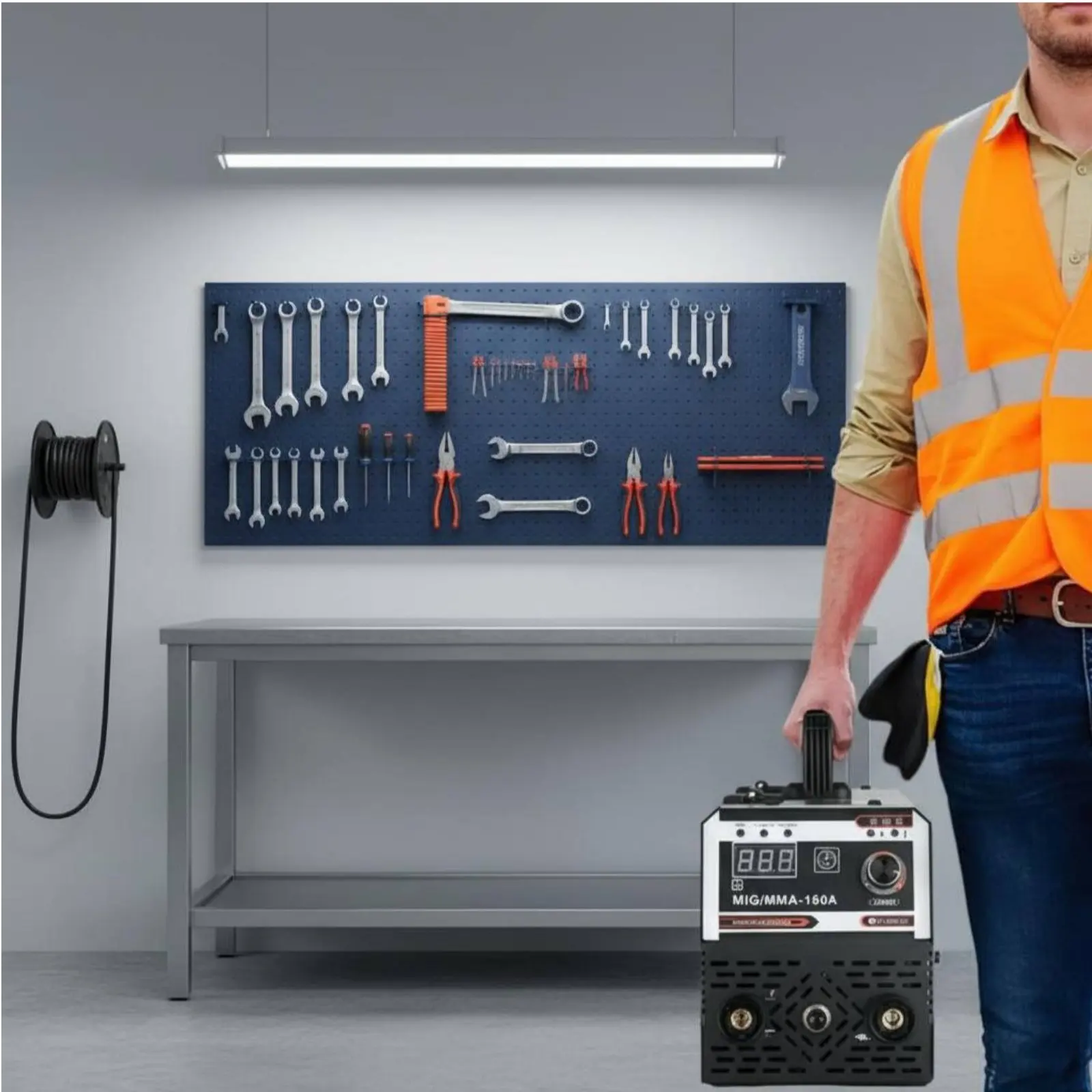 

Portable MIG MMA Welder Energy Saving MIG MMA Fusing Machine Stick Welder Lightweight Power Tool Hot Start for Workshop, Garage
