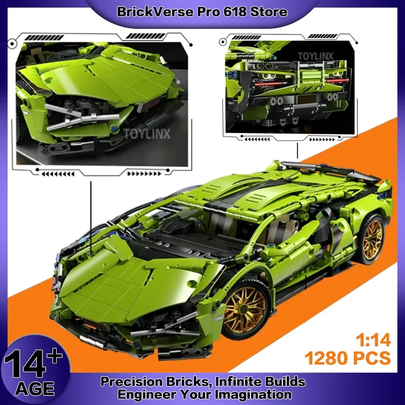3696 pièces supercar modèle blocs de construction jouet enfants voiture de sport blocs cadeau pour garçons modèle de construction à collectionner