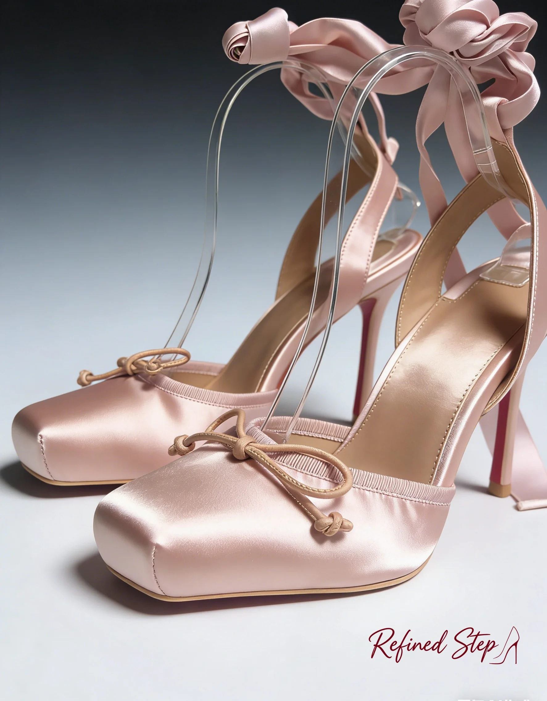 Elegant Lady High Heels Dressing Party Pink Color Silk Satin Women Sandals Ankle Strap Lace-Up Ribbon Single Shoes Female Summer