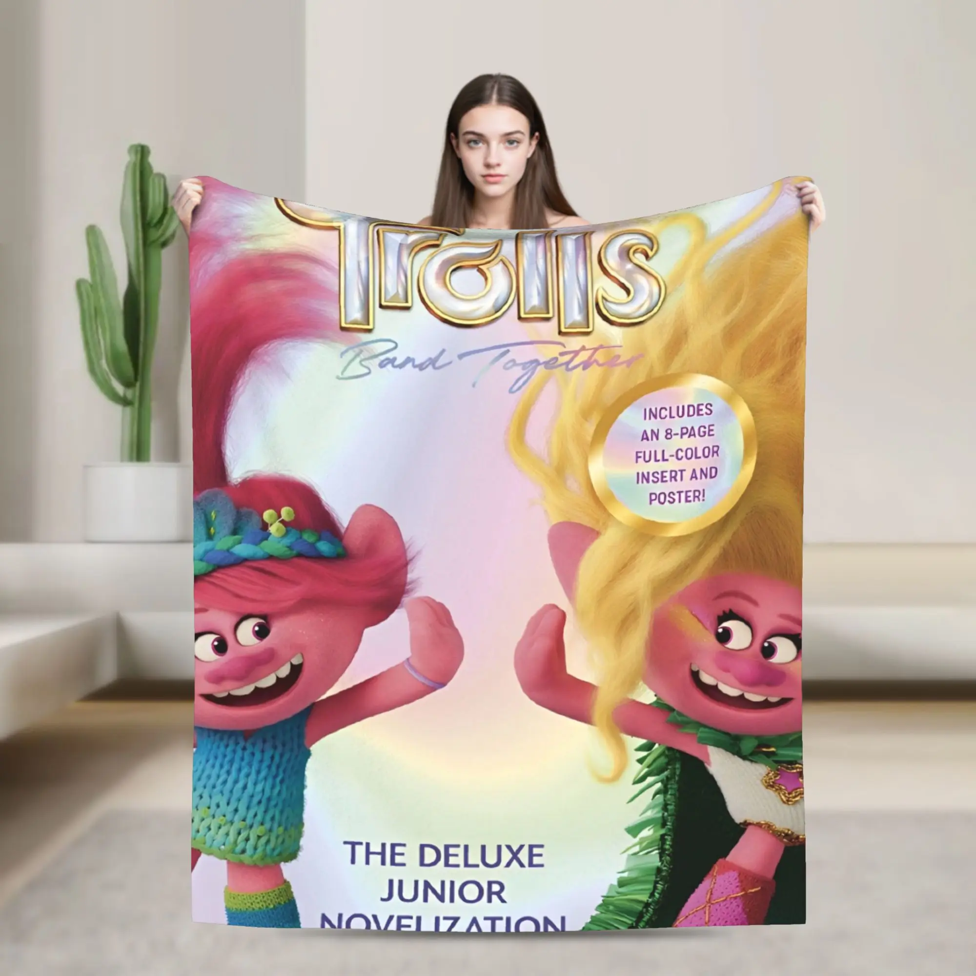 

Trolls Band Together Blankets Cute Cartoon Flannel Awesome Soft Throw Blankets for Chair Covering Sofa Winter