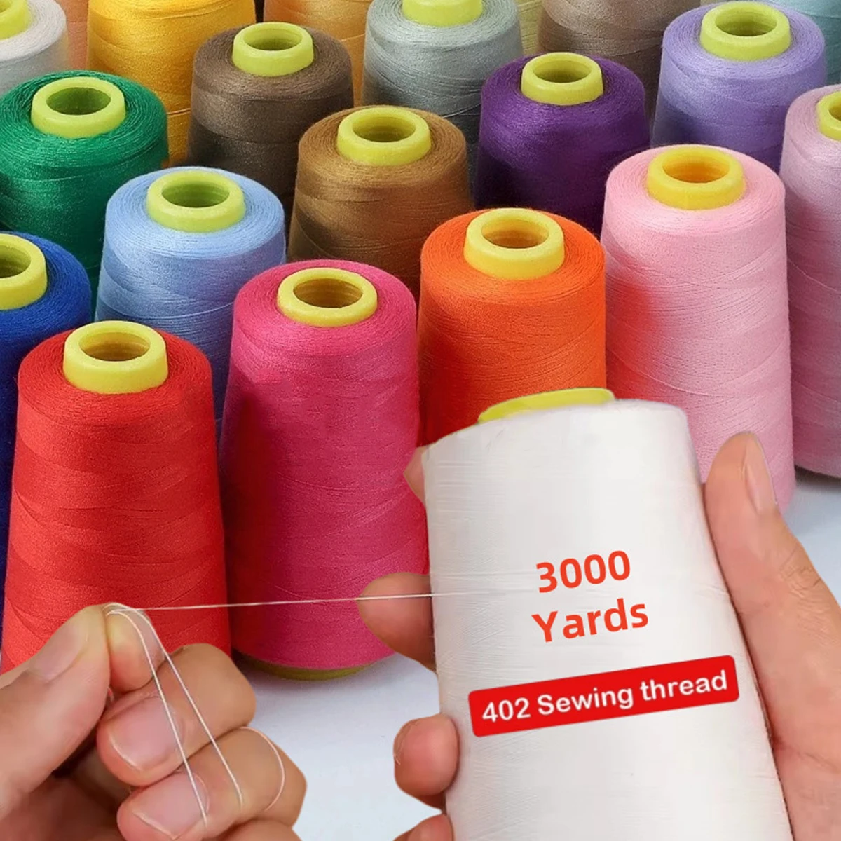 1300,3000 yardas/rollo de hilo de coser de poliéster resistente y duradero, hilos para máquinas de coser profesionales, herramientas de costura para el hogar