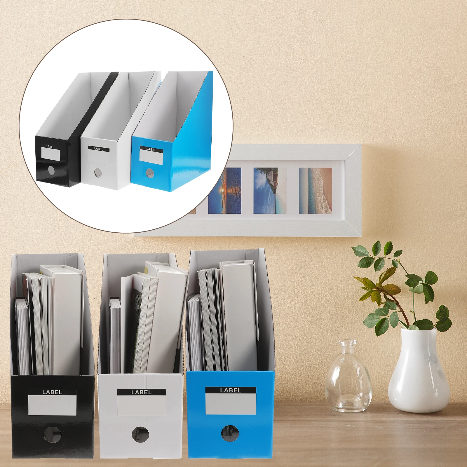 

3 Pcs File Storage Box Desktop Holder Racks Drawers Bookshelf The Paper Organizer Folder for Work