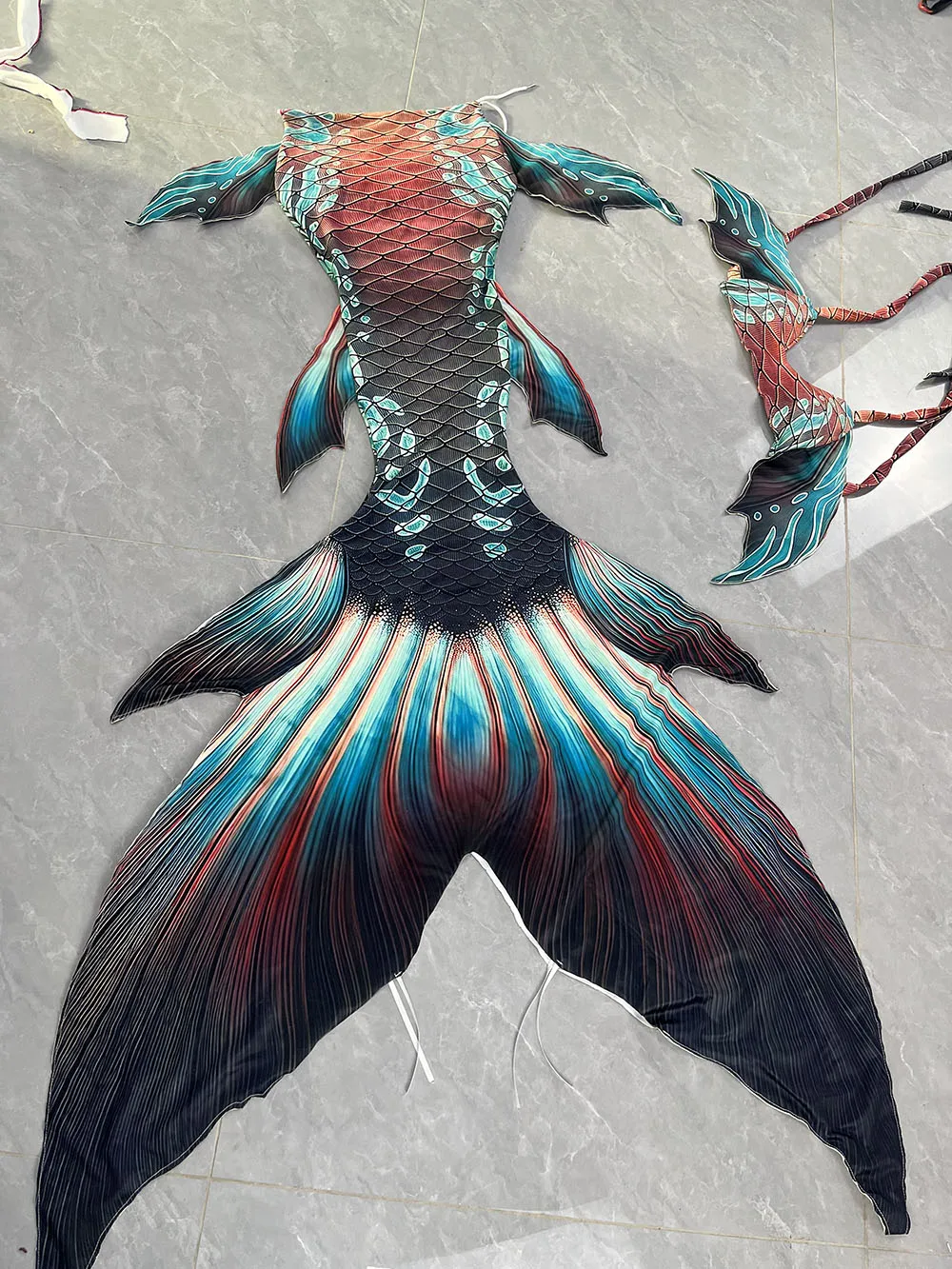 Hot selling Colorful Mermaid Tail Mermaid Belly Mermaid Fins Aquarium Performance Swimsuit Adult Children Diving Beauty Tail