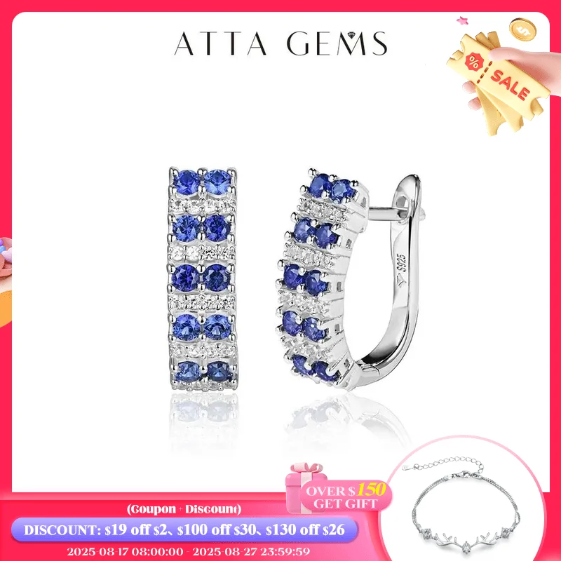 

Женские серьги-Клипсы из серебра 925 пробы с голубым сапфиром