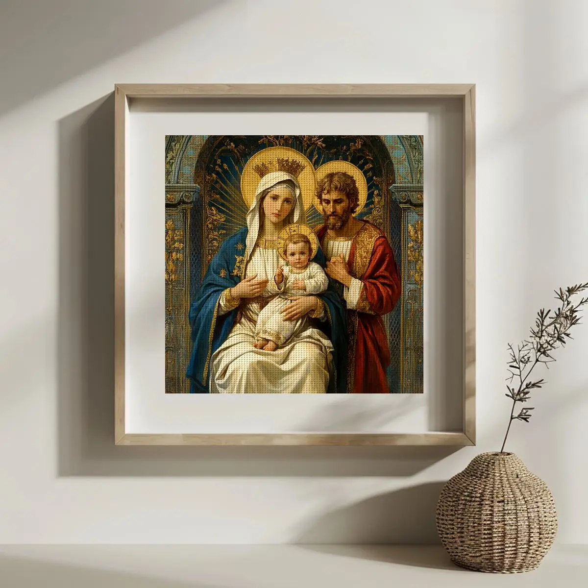 1 Stück 30x30 cm/11,8 Zoll Familien-Kreuzstich-Set DIY-Kit 11/14/16CT DIY-Stickset DIY-Kreuzstich-Set Wanddekoration – Detail 2