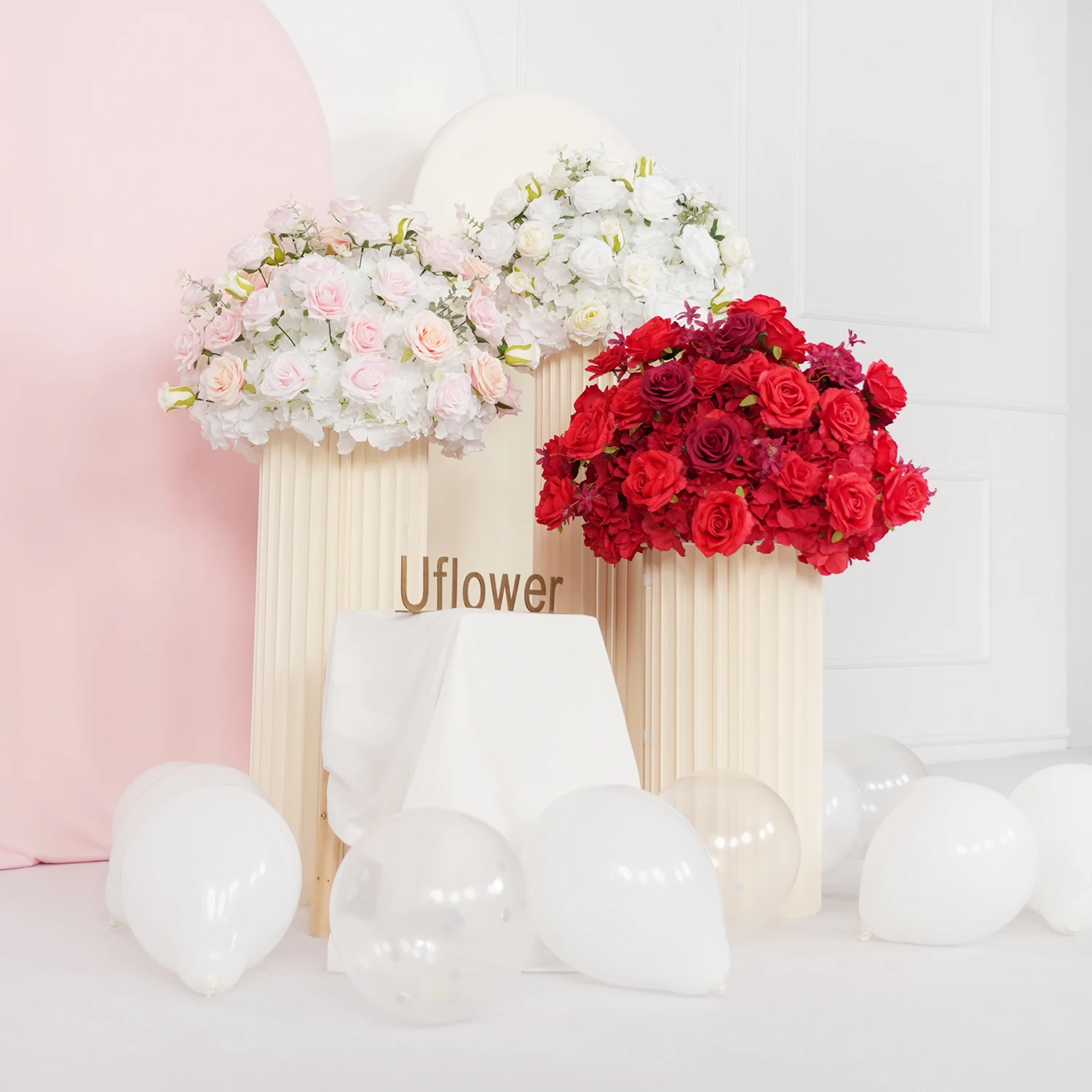 

Uflower 60CM Rose Artificial Flower Balls Wedding Centerpiece Table Deco Birthday Party Beautiful Bouquet Floral