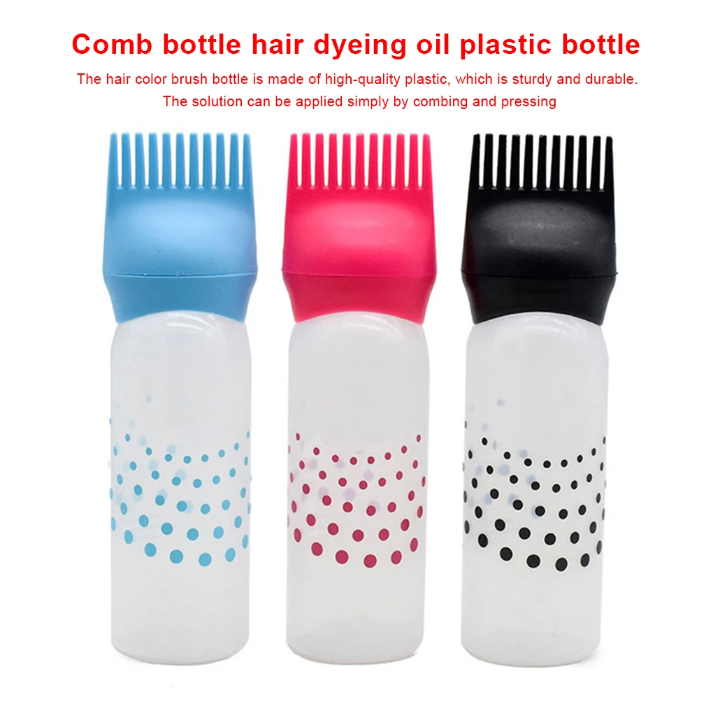 Portable 120ml Hair Dye Applicator Bottle Reusable Washable Filling Brush Dispenser Hairdressing Accessories  Black