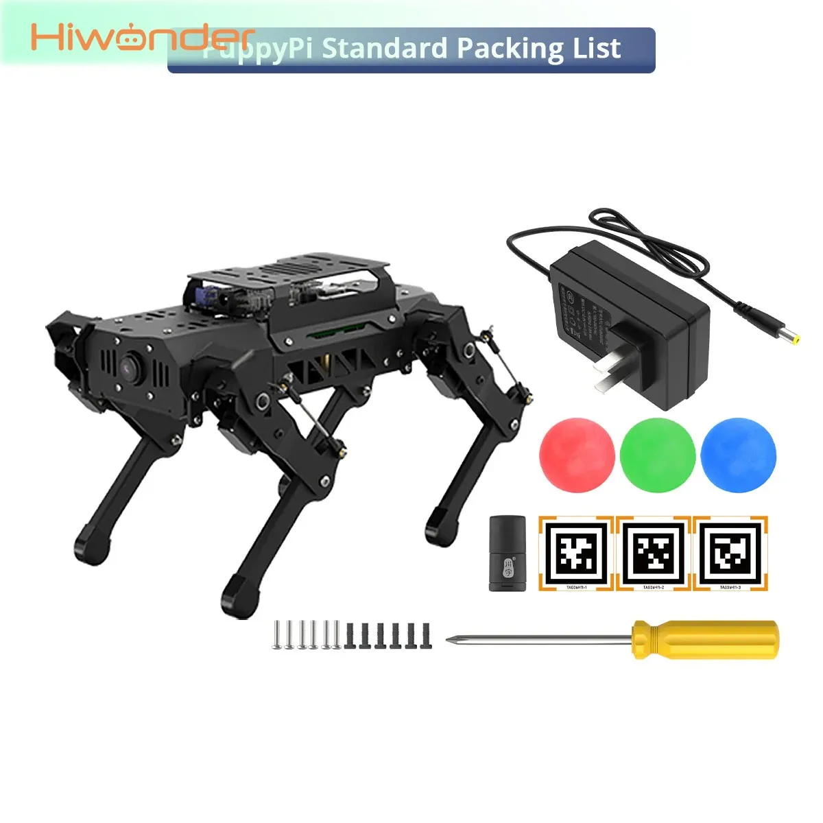 Hiwonder PuppyPi Standard Kit Quadruped Robot Dog ROS Robot with Raspberry Pi 5 (4GB/8GB) and AI Vision