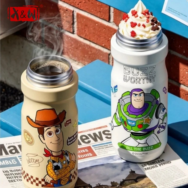 X&W Toy Story 650ml Kids Spray Thermos Bottles Cartoon Jessie Woody Vacuum Flask with Straw Portable Outdoor Sports Ice Tumbler