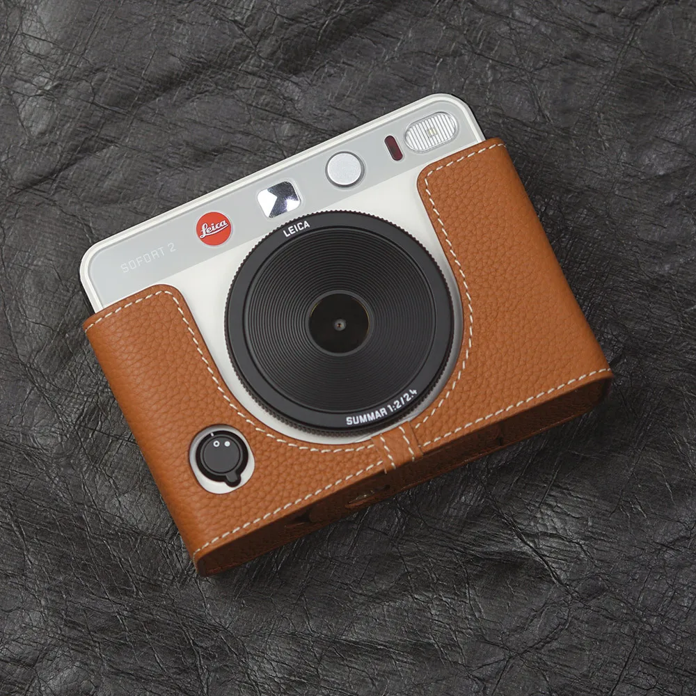 

Leather Camera Half Case Bag Cover For Leica Sofort2 Hand Made Leather Case