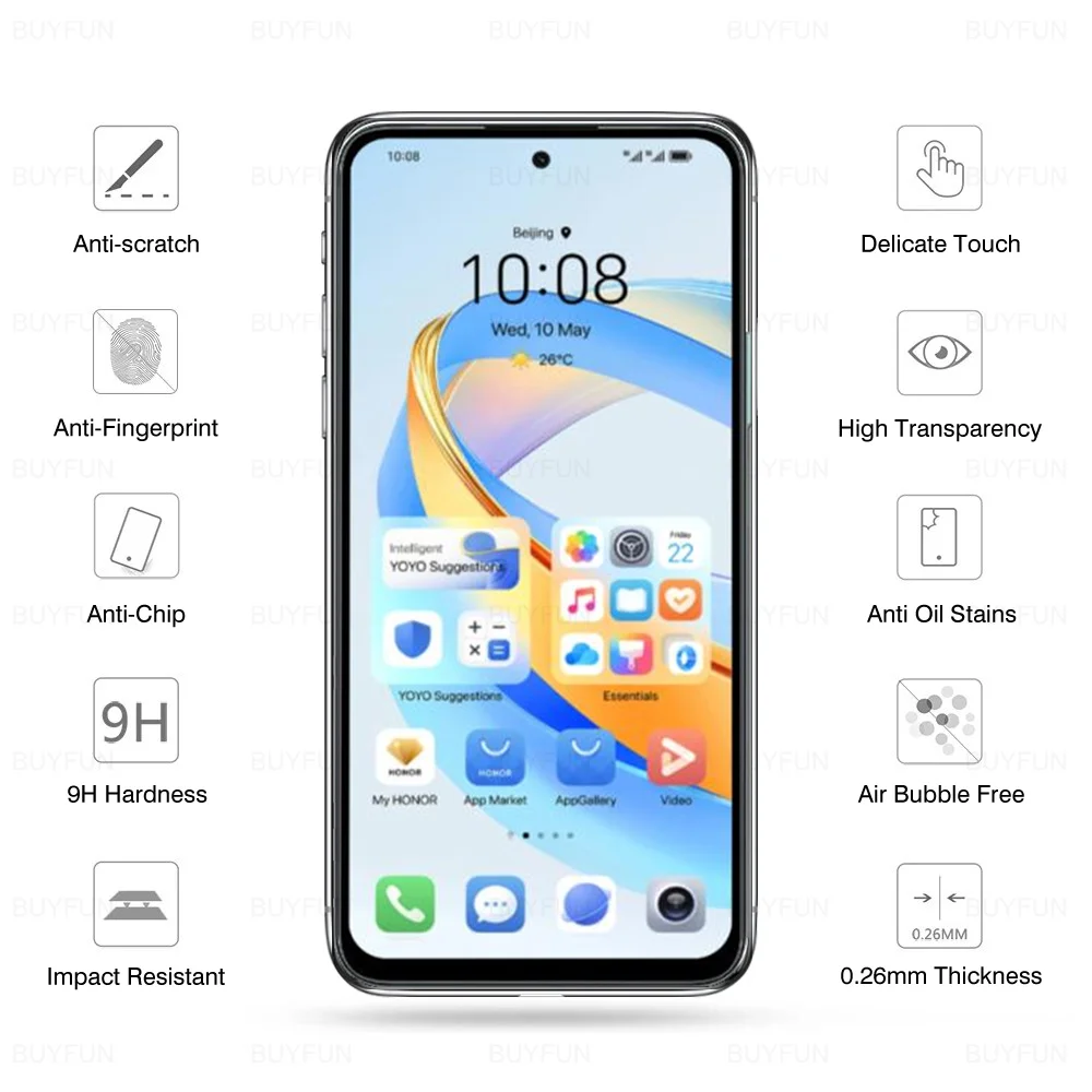 Vidrio templado para Honor X 7b 5G, película protectora de pantalla para honor x7b X 7 b, Honor X 7b 5g, 6,8 ", HD