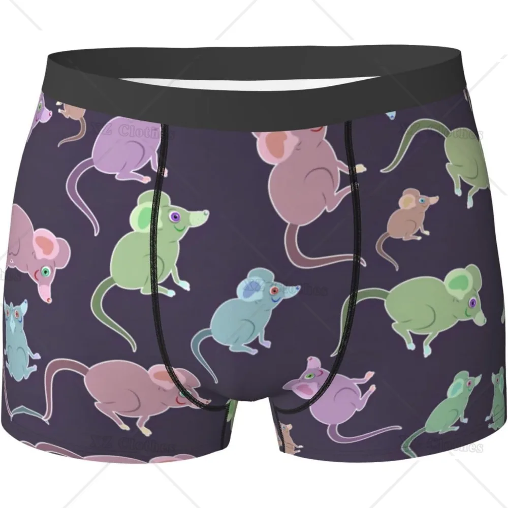 Animals-Cute Mouse Men's Funny Underwear Boxer Briefs Slight Elasticity Male Shorts, Novelty Stylish Gift for Men