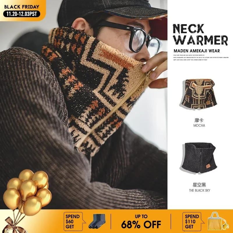 Винтажный зимний шарф Maden с подогревом для мужчин