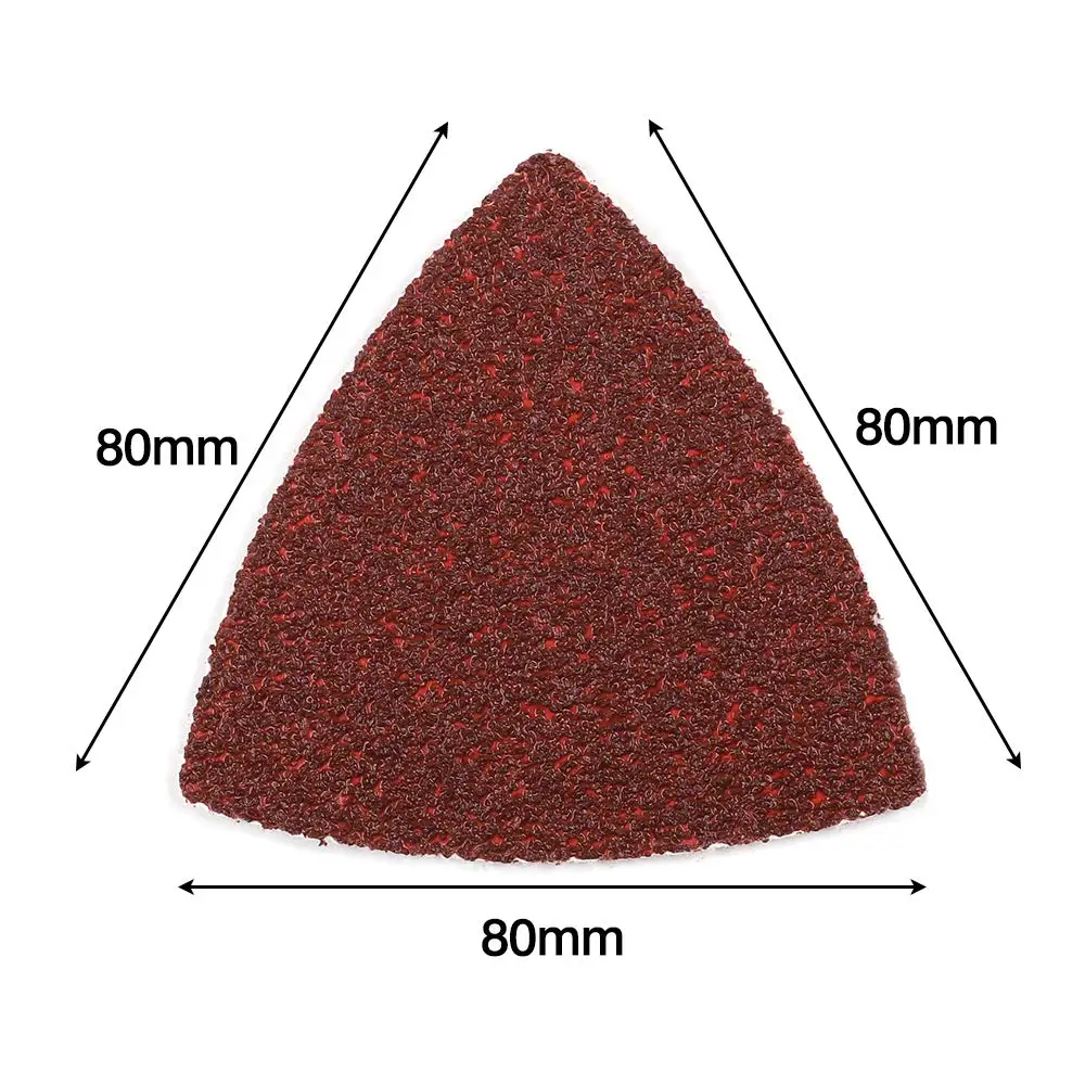 80mm Triangle Sanding Pads Sandpaper Hook and Loop Sanding Sheet 100 Pcs Assorted 40-2000 Grit for Polishing Wood Metal Car