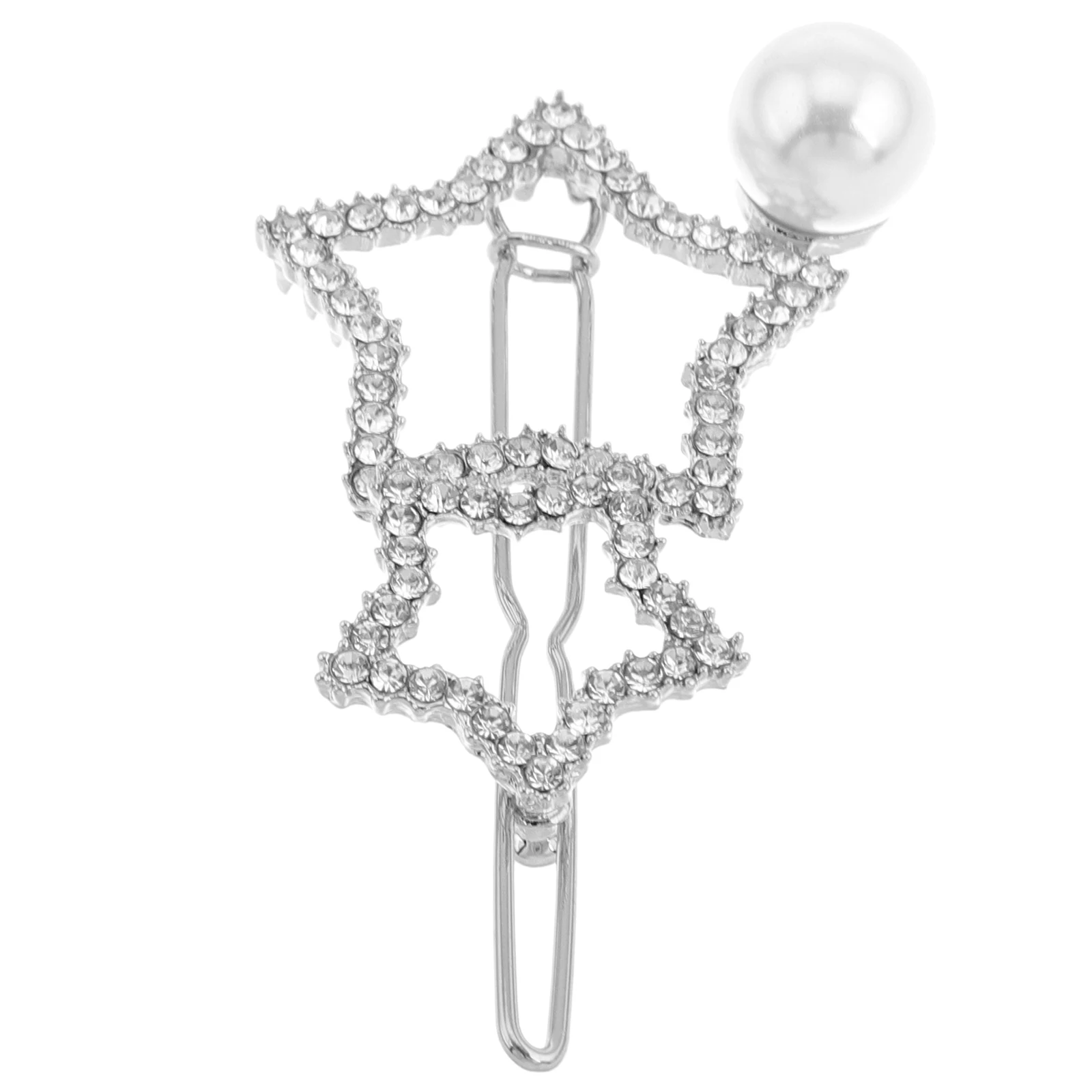 

Hair Clip Star Hairpin Elegant Accessories Clips for Girls Pins ing Decorative with Rhinestones Silver Five-pointed Bride