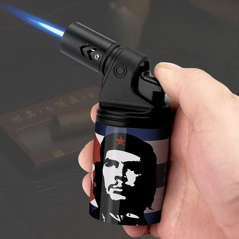 

HONEST New Desktop Cigar Direct Spray Blue Flame Windproof Butane Lighter Personalized Outdoor Ignition Welding Gun Spray Gun