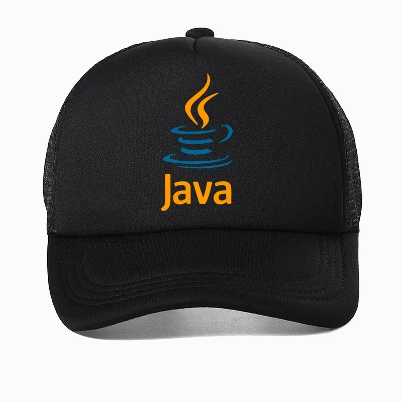 

Men High Quality 100% cotton JAVA letter printing Baseball Cap casual Mesh Summer Breathable Snapback hats