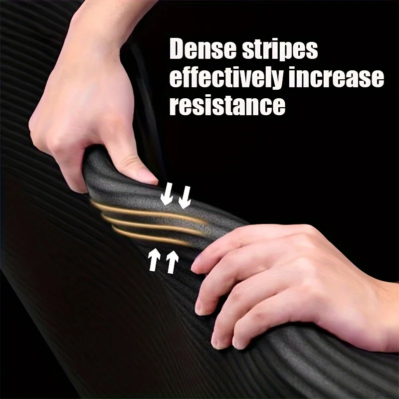 Herren Ultra-Dicke Sportmatte, 10mm Dicke Schwarze Yogamatte, Schalldicht und Stoßabsorbierend, Sehr Geeignet für Heim- und Fitnessübungen – Detail 7
