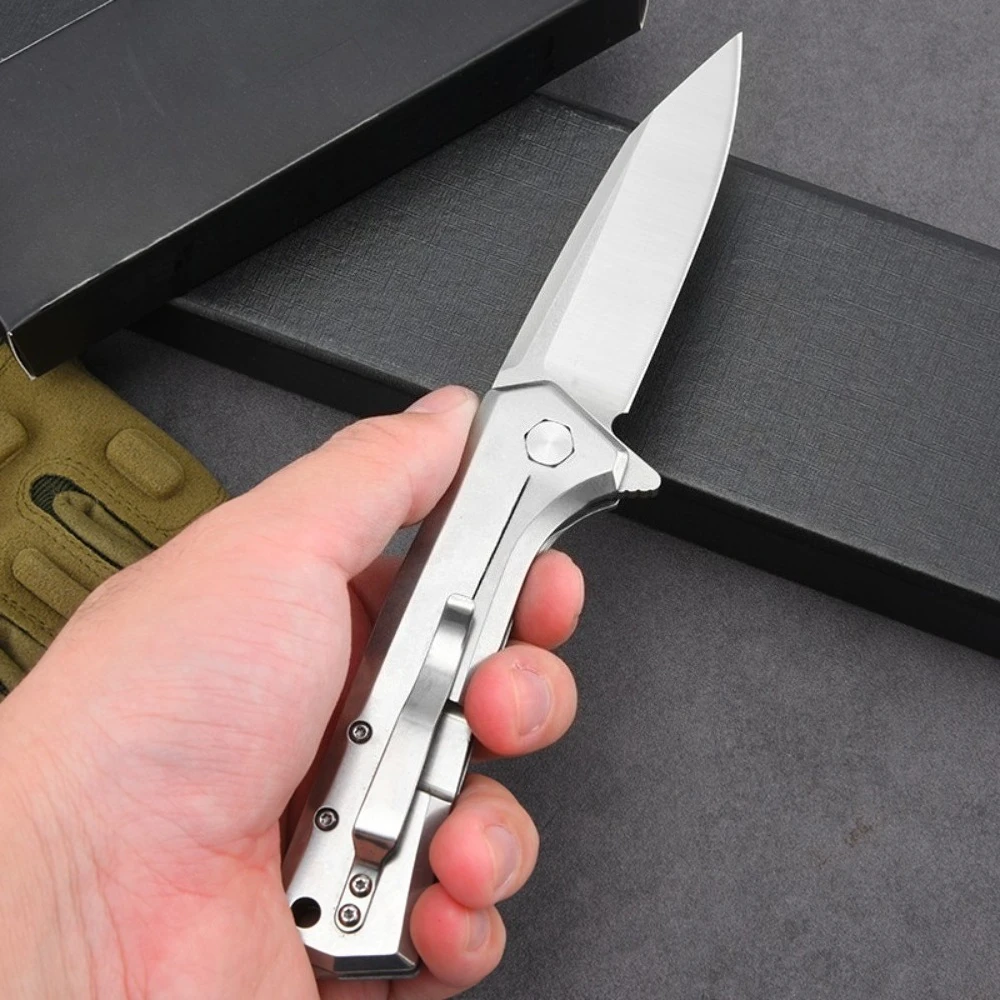 

Новый стиль, складной нож 440c, лезвие 420, стальная ручка, складной нож высокой твердости, инструмент для выживания в дикой природе, для самообороны на открытом воздухе