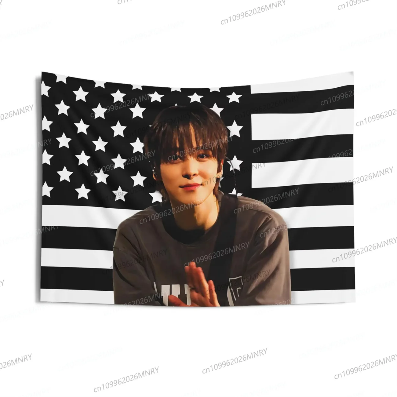 Mingi Handsome Face Mexican Flag Ateez Concert Banner Kpop FlagGolden Hour Part 3 In Your Fantasy Ateez World Tour Tapestry