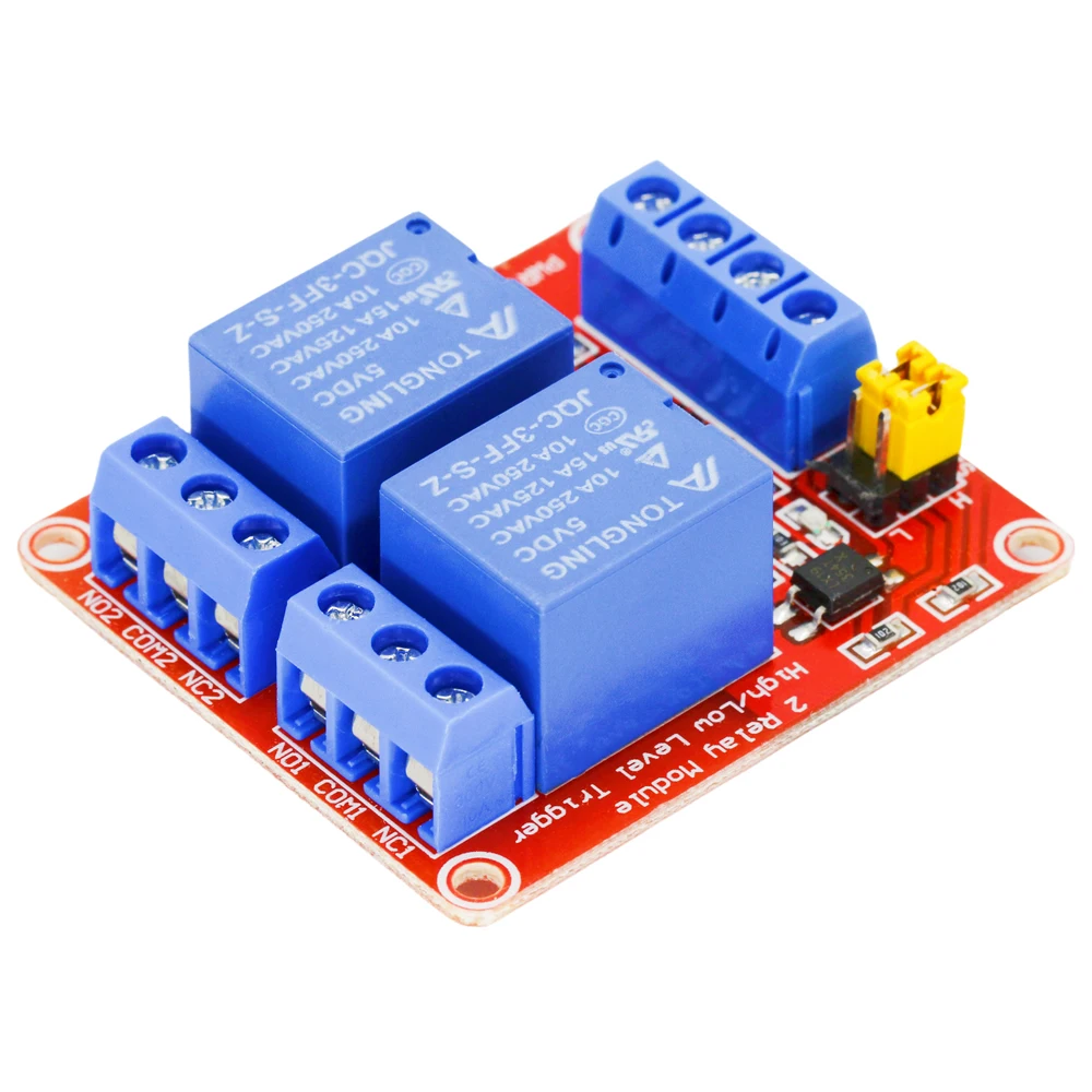 2 Channel 5V 12V 24V Relay Module Board Shield With Optocoupler 12V Relay Module Support High and Low Level Trigger for Arduino