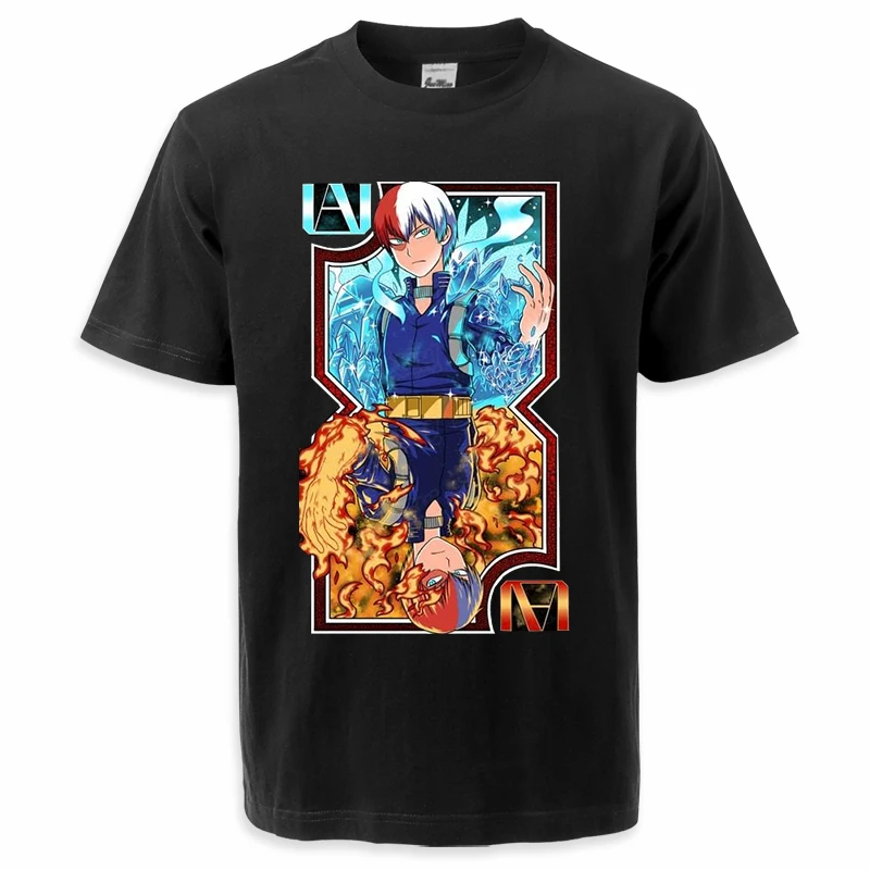 My Hero Academia Hot Anime Oversized Mens Tshirts Unisex Anime Todoroki Shoto Graphic Tees Tops Harajuku T Shirt Men Camisetas