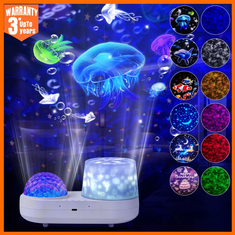 Ocean Starry Projector Small Night Light Children\'s Constellation Galactic Projection Light 360 Degree Rotation Nebula Light