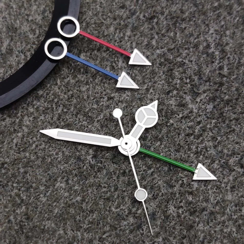 عقارب الساعة الرجالية مناسبة لملحقات استبدال اليد المضيئة باللون الأخضر لحركة الساعة GMT NH34