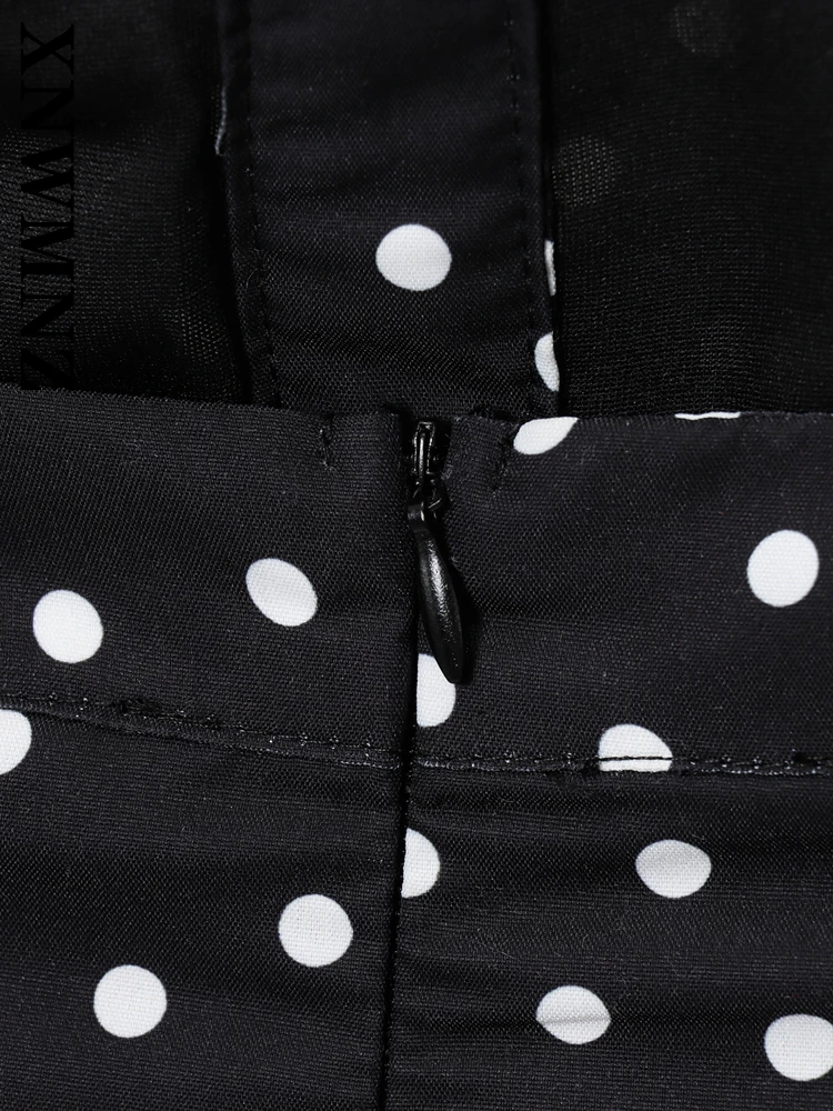 XNWMNZ 2025 Estate Nuova Donna boho Vacanza Spalla Senza Maniche Backless Abiti Donna Sexy Nero Halter Dress Party dot mini