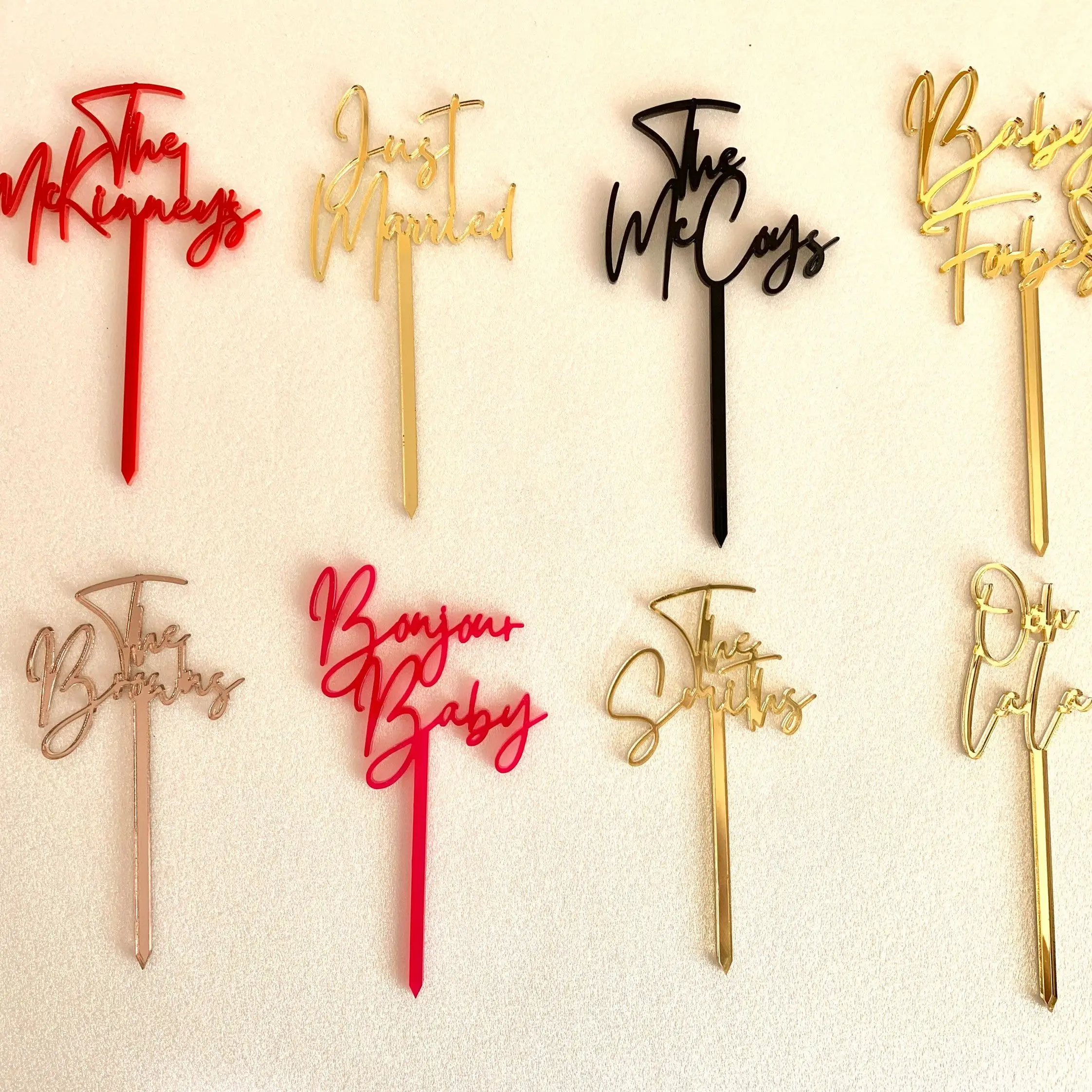 Personalized Name Cupcake Toppers, Custom Wedding Drink Stirrers, Birthday Picks, Hand Lettered, Swizzle Stir Stick Table