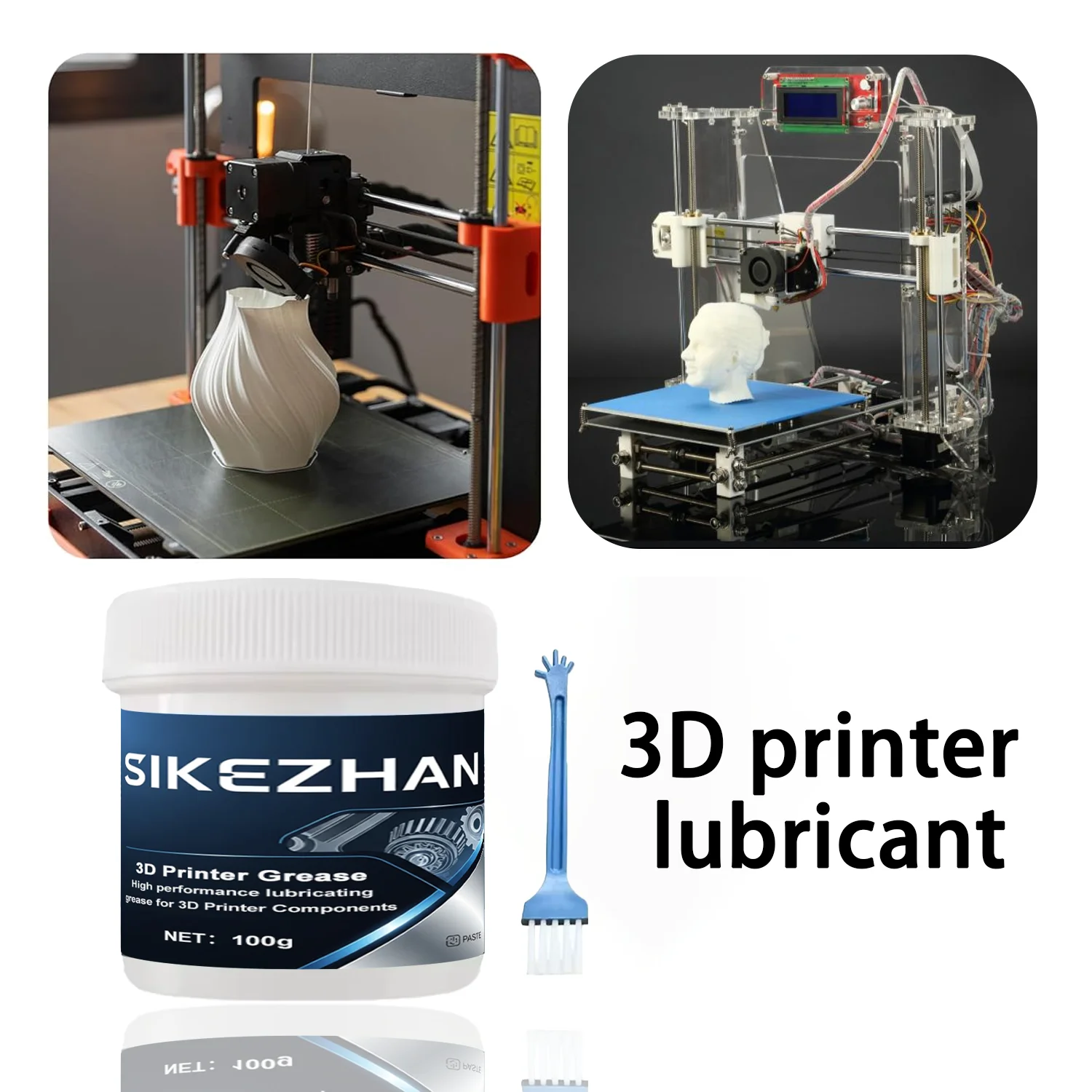 3D Printer Lithium Grease for Printing Machine Lead Screw Gear Reduces Noise CNC Axial Guide Rail Guide Rail Metal Motor Rail