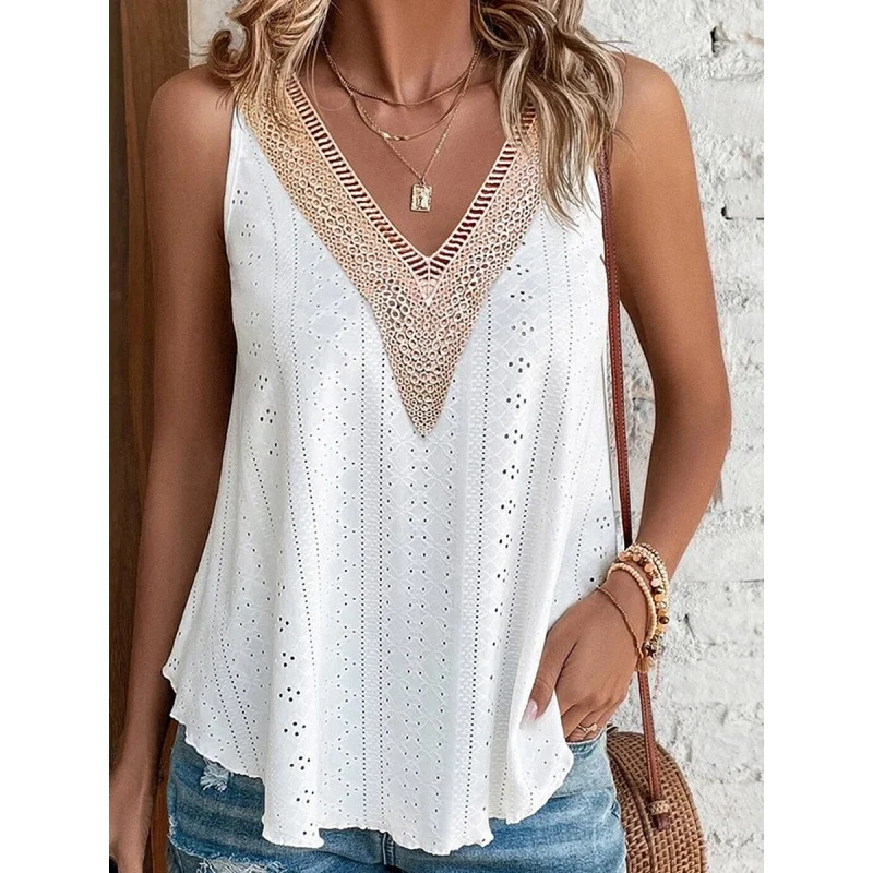Casual Style  Color Sleeveless Women's Vest Spring New Fashion Cross-Border Pullover Tank Top Comfortable Breathable