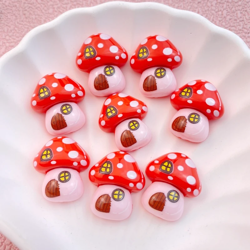 10Pcs New Cute Cartoon Mushrooms, Mice, Rabbits, Teapots Series Flat Back Resin Cabochons Scrapbooking DIY Jewelry Craft Decorat