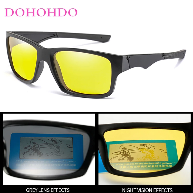 Retro Brand Driver Night Vision Goggles Men Women Polarized Sunglasses Anti-Glare Car Driving Glasses Yellow Lens Eyewear UV400