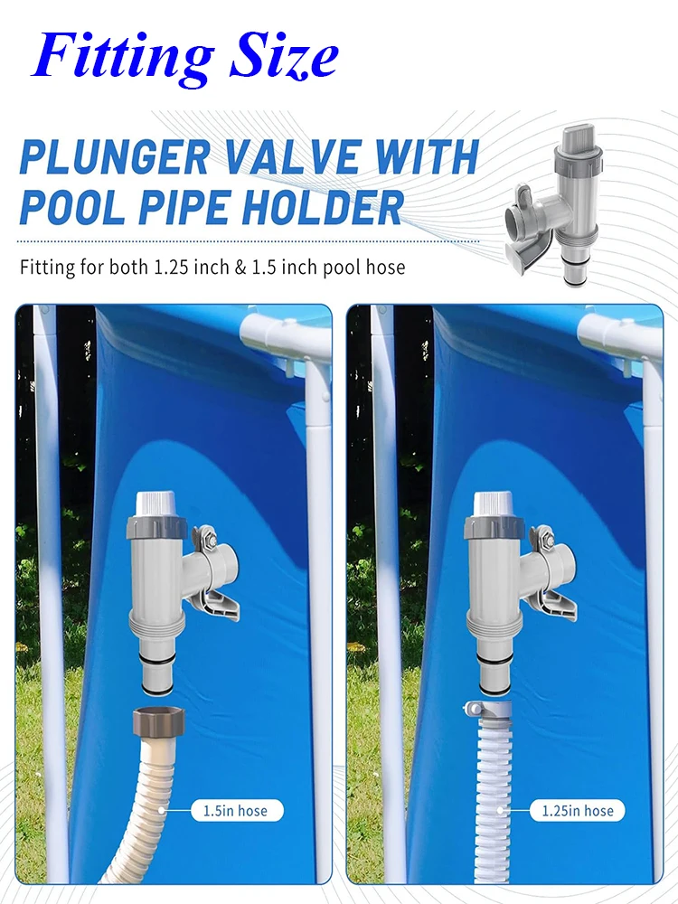 Durable PVC Pool Filter Pump Adapter 32mm Pool On/Off Plunger Valve Leak Proof Replacement Parts for Outdoor Pool Accessories