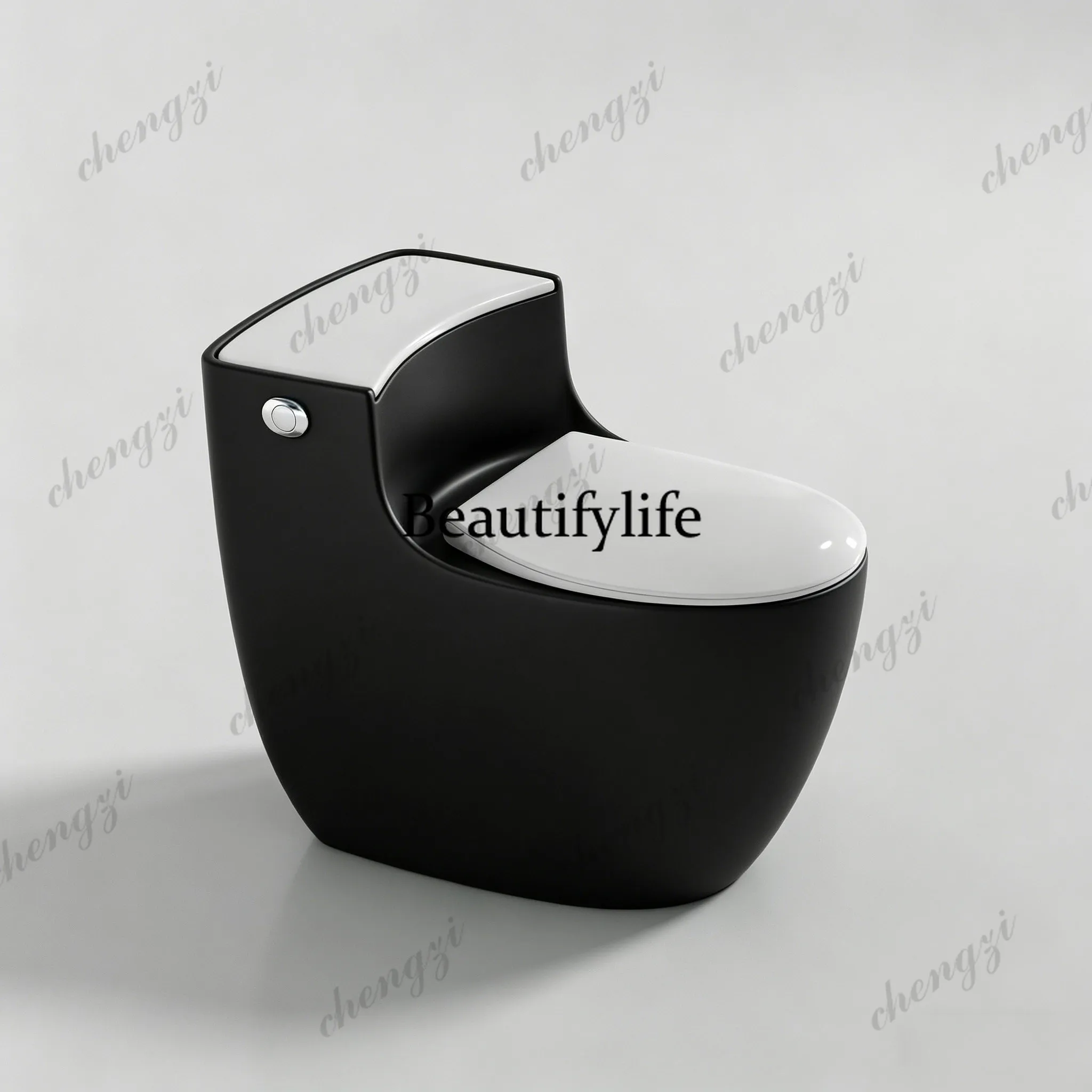 Black and white modern simple style ordinary toilet household large diameter large impulse creative color