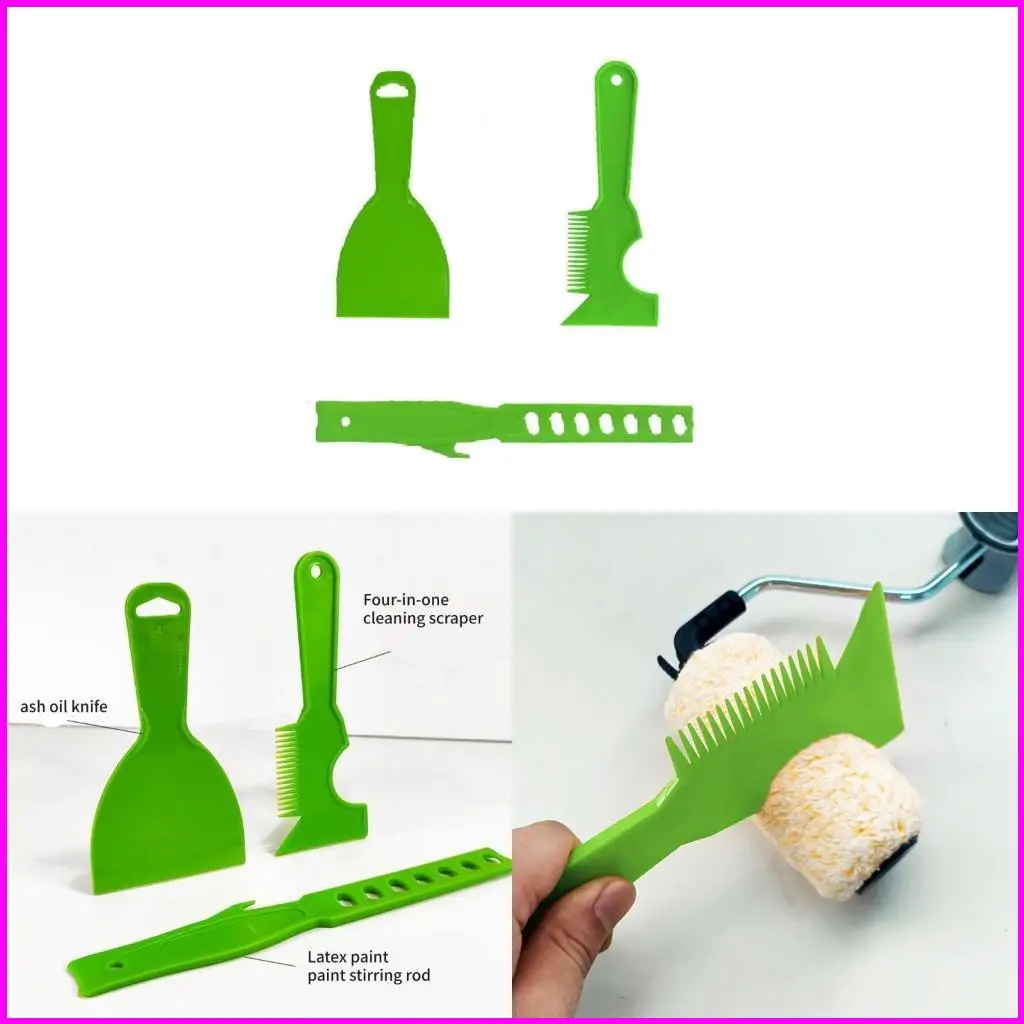 

Heavy Duty Plastic Scraping Tools Spackle Blade Paint Comb For Wallpaper Removal