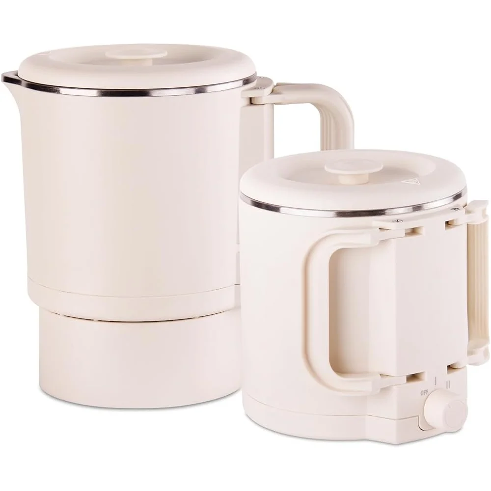 

Travel Mini Electric Kettle 0.8L Foldable Portable 600W 304 Stainless Steel Compact Boiling Water Heater Collapsible Teapot
