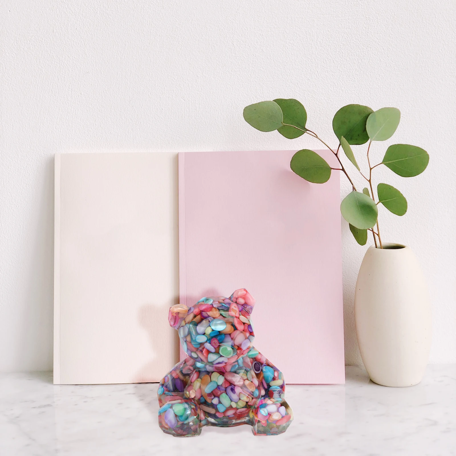 

1pc Epoxy Little Bear Adornment Natural Crystal Gravel Decoration Delicate Home Ornament Desktop Crafts Creative Bear Household
