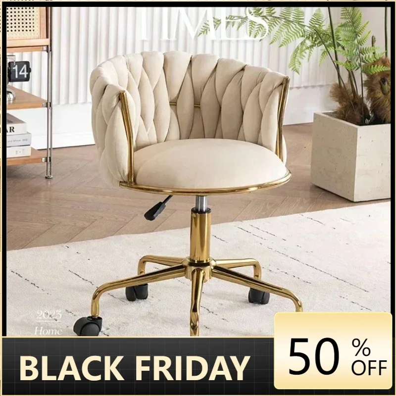 Modern Armchairs For Living Room High Grade Flannel Bar Stool Bedroom Makeup Chair Back Lift Swivel Nail Dressing Chair