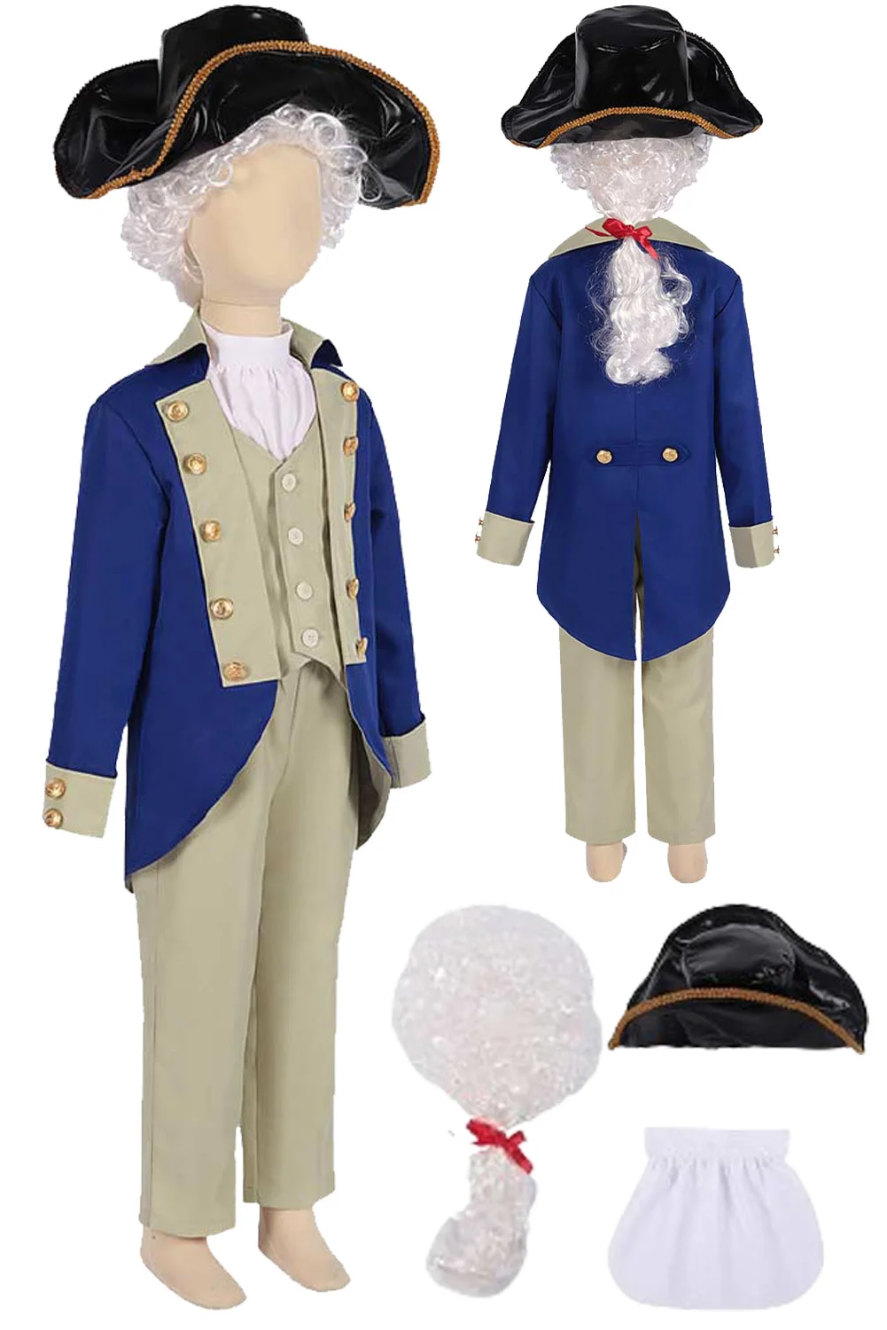 Kids President Cosplay Performance Costume Children Role Hat Coat Wig Full Set Child Boys Girls Halloween Disguise Suits