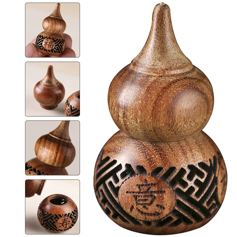 

Wooden Carved Gourd Aroma Sachet Hollow Design Portable Fragrance Diffuser Bottle Aromatherapy Beads Holder Incense Container