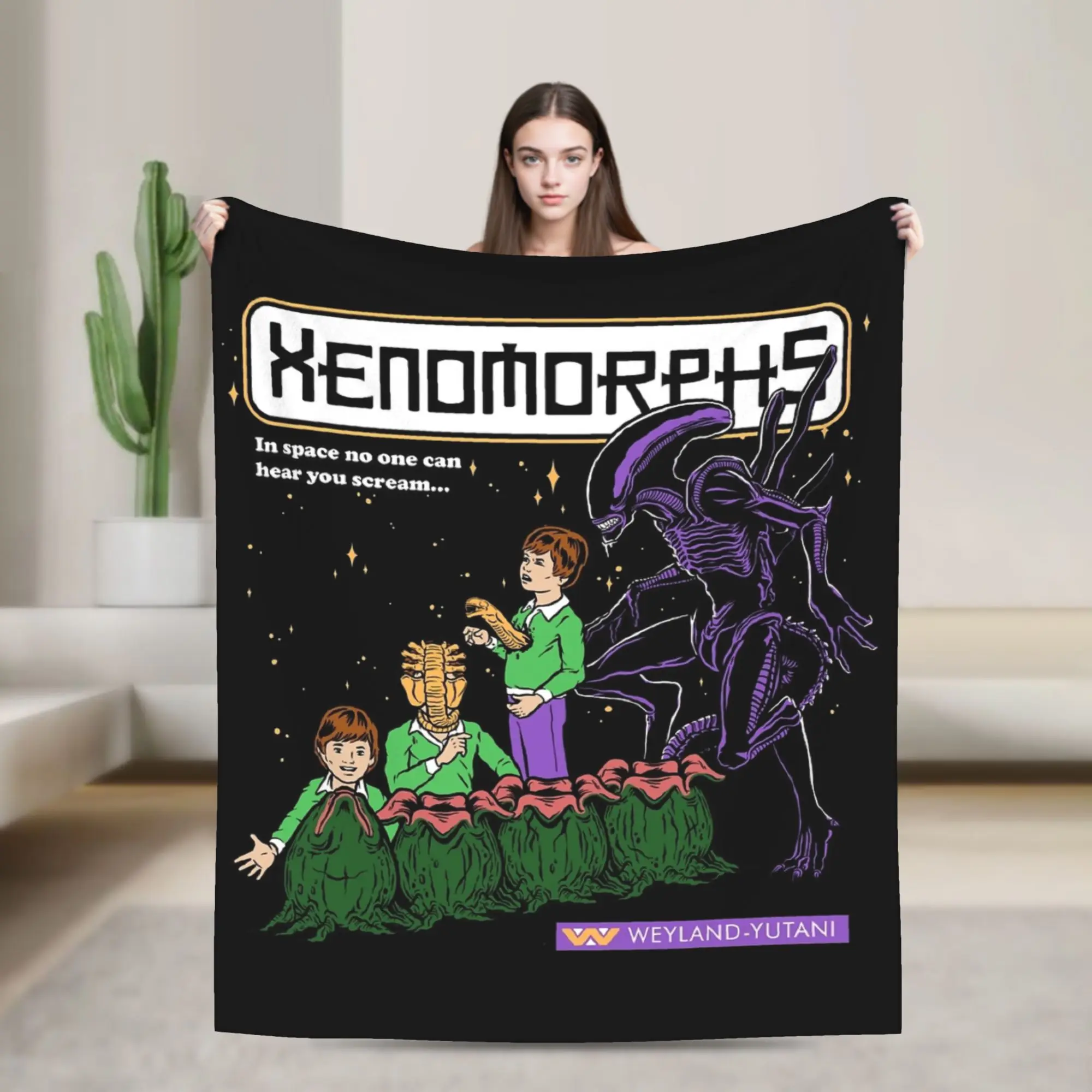 Xenomorphs Book Alien Movie Blankets Coral Fleece Plush Summer  Portable Ultra-Soft Throw Blankets for Bed Bedroom Bedspreads
